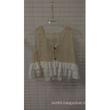 Lace Ruffle Vest Cotton Body Layer Lace and Chifon Clothing